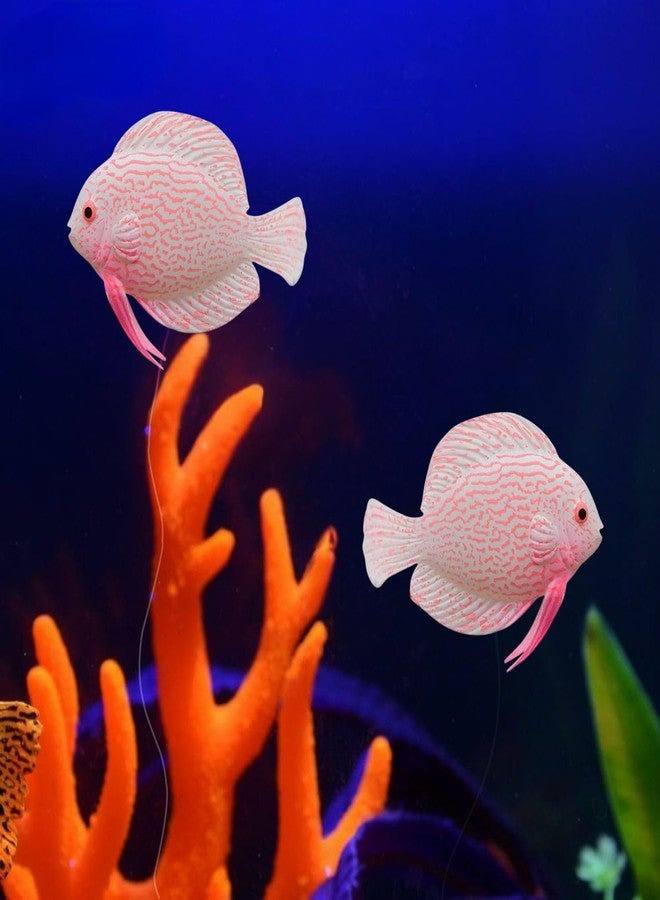 VAYINATO® 2 Pcs Artificial Silicon Floating Simulating Fake for Aquarium Decorations | Looks Like Real | No Harm to Fish | No Colour Fade (Discus Fish) by Petzlifeworld - Image 1